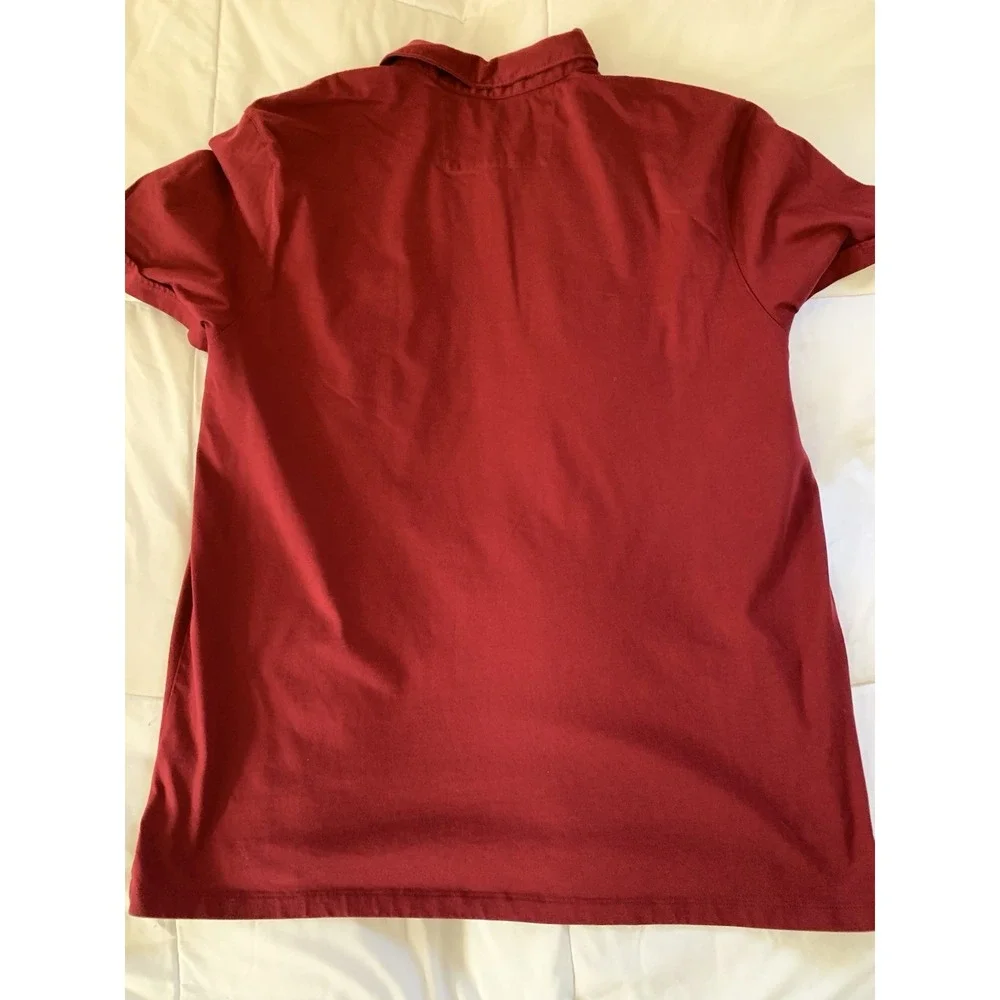 Banana Republic Mens Shirt Fitted Pima‎ Polo Mens XL Maroon/Red